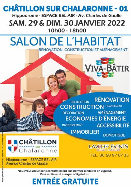 Découvrez nos produits lors du salon de l'habitat de Châtillon sur Chalaronne dans l'ain le samedi 29 et Dimanche 30 Janvier 2022